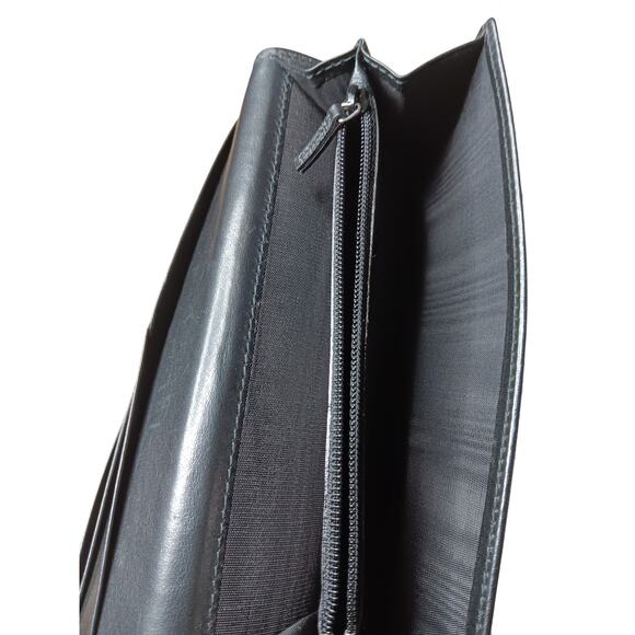 Authentic Gucci GG Canvas Long Wallet Silver Horsebit Leather Black Zip Interior - Picture 16 of 16